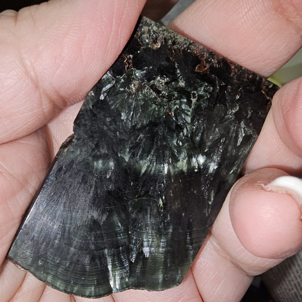 5.2 cm × 3.2 cm, 21g Seraphinite slab, from Russia, Angel Stone